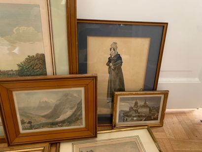 Lot of engravings, frames and various framed...