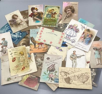 A batch of various postcards, April 1, children,...