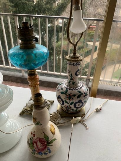 Set of various lamp bases
