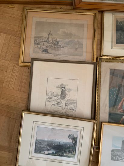 Lot of engravings, frames and various framed...
