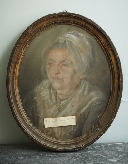 Ecole du XIXe siècle

Vieille femme au bonnet

Pastel...
