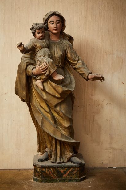 Important statue of the Virgin and Child...