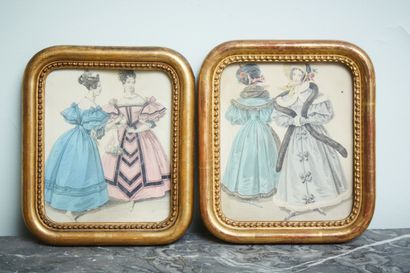 Deux gravures de mode polychrome.

15 x 13...