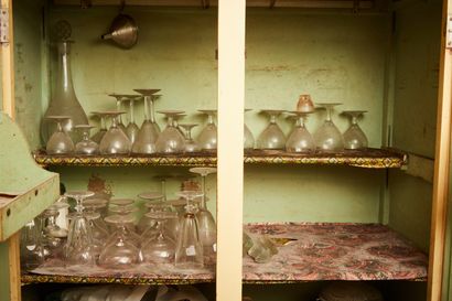 Lot of glasses of different models.