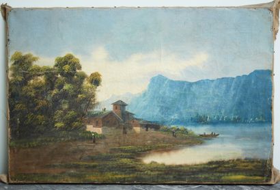 School of the XIXth century

Edge of a lake

Oil...