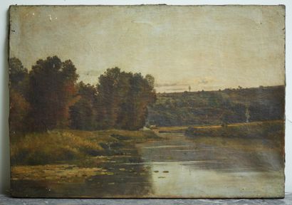 19th century FRENCH SCHOOL

Landscape, river...