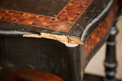 Veneer night table opening with a drawer...