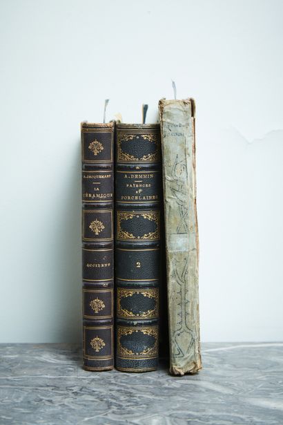 Three old volumes on ceramics, Jacquemars,...