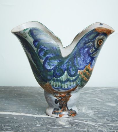 Vase in Vallauris, pottery of the Oak, representing...