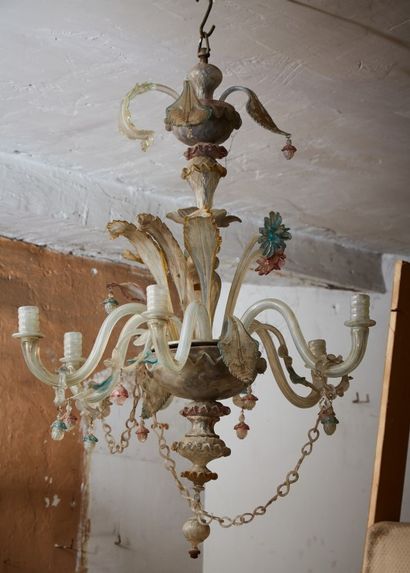Murano glass chandelier (accidents and missing...