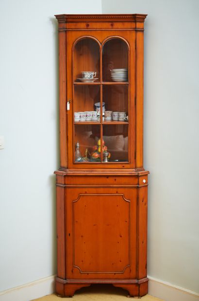 English style corner display cabinet in natural...