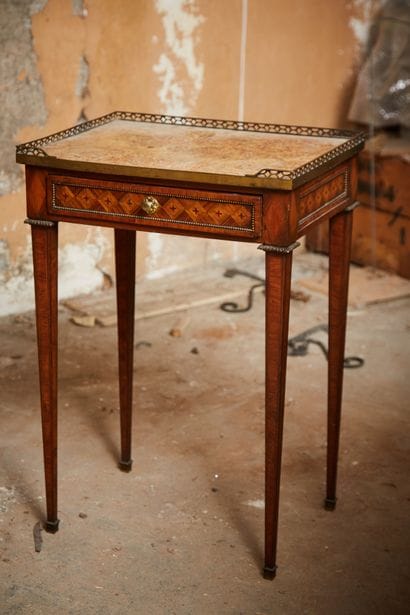 Small rectangular coffee table with four...