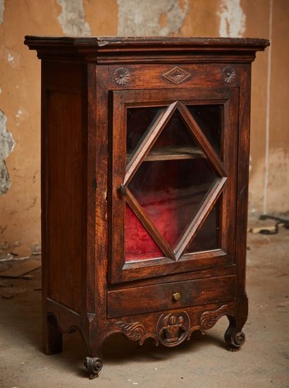 Small rustic style display cabinet in natural...