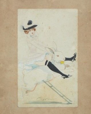 G NOUTON

Woman with rabbit

Ink and watercolour

17.7...