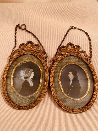 Deux miniatures représentant les portraits...
