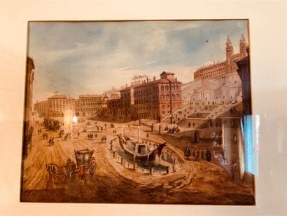 Ecole ITALIENNE

Vues de Rome

Deux aquarelles

28...