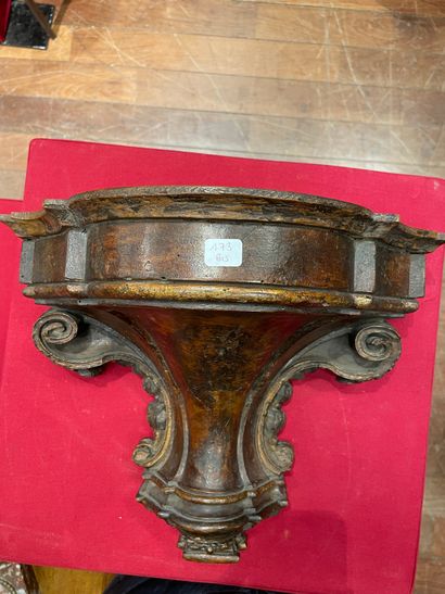 
Console d'applique en bois naturel à décor...