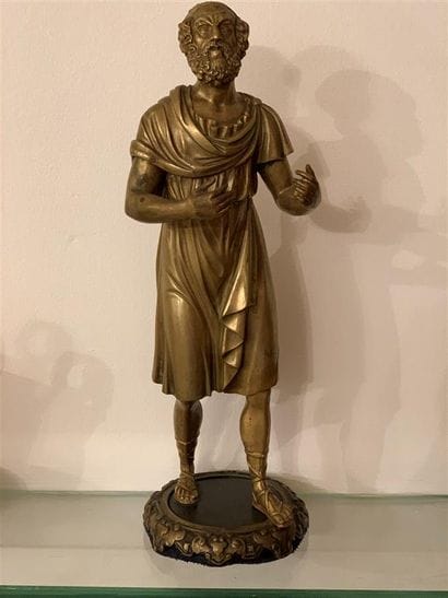 Statuette représentant Sénèque en bronze,...