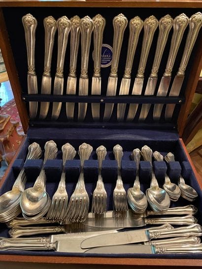 NAKEN'S - Ménagère en métal argenté, spatule...