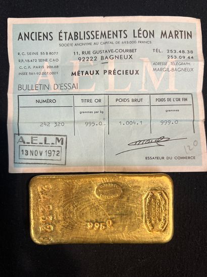 
1 lingot d'or 999.9 g N° 242320









Toutes...