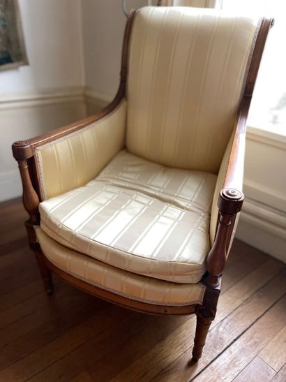 Bergère d'époque Directoire en bois naturel...