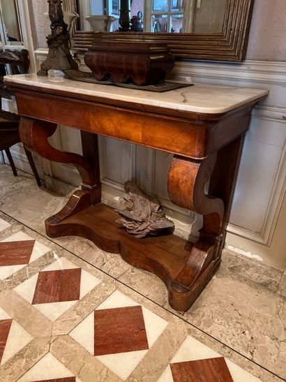 Console Restauration en bois de placage ouvrant...
