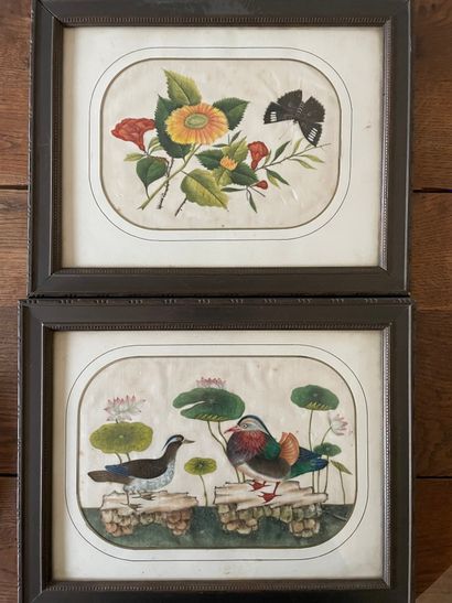 Fleurs et oiseaux

Deux gouaches sur tissus...