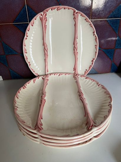 Cinq assiettes à asperges Digoin