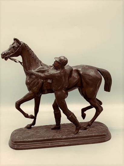 D'après Emile Loiseau.

Cheval et jockey

Sculpture...
