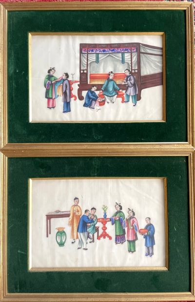 Deux gouaches sur papier de riz

XIXe siècle

19...