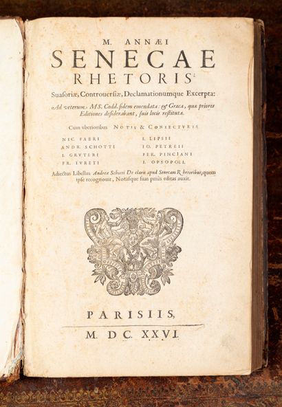 Un volume Sénèque, Paris 1626, Rhétorique,...