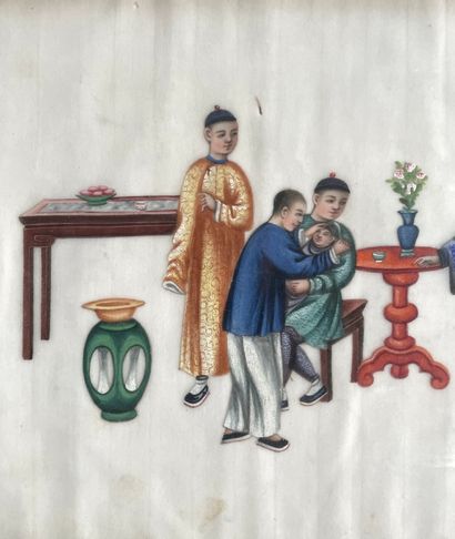Deux gouaches sur papier de riz

XIXe siècle

19...