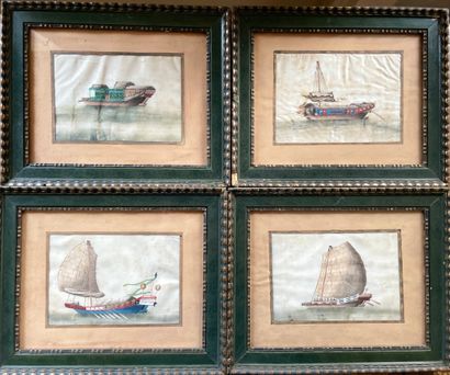 Ecole du XIXE siècle

Bateaux

Quatre gouaches,...