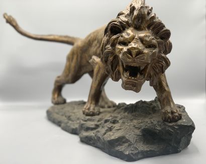 Jean-Louis GRÉGOIRE (1840-1890)

Lion menaçant

Bronze...