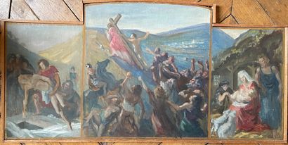 Ecole FRANCAISE vers 1900

La montée au calvaire

Huile...