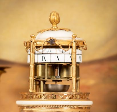 
Portico clock with four columns in white...