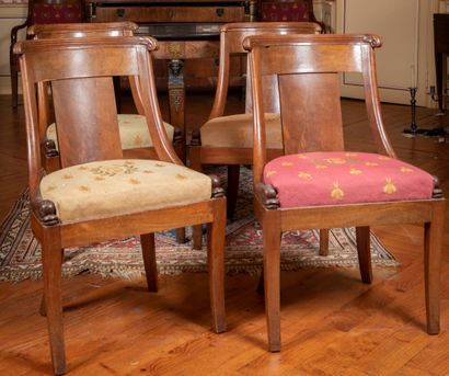 
Suite of four mahogany and mahogany veneered...