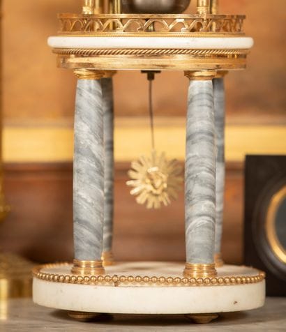 
Portico clock with four columns in white...
