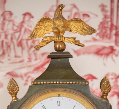 
Cartel in the form of urn in patinated bronze,...