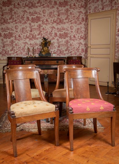 
Suite of four mahogany and mahogany veneered...