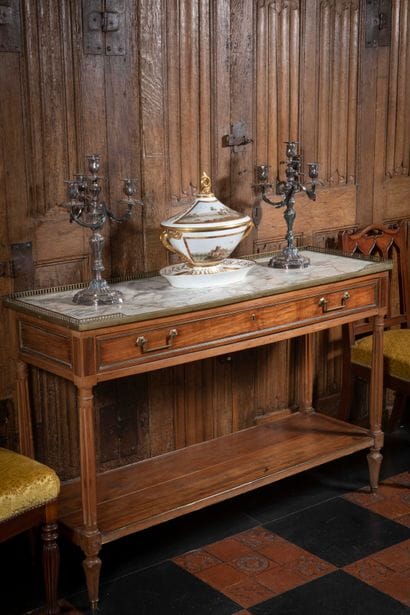 
Mahogany and mahogany veneer console table...
