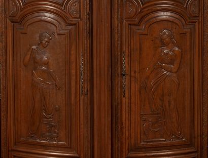 
Important carved wood display cabinet, the...