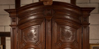 
Important carved wood display cabinet, the...