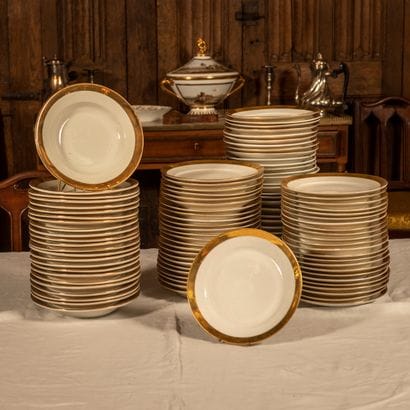 
Part of a service of white porcelain plates...