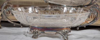 
Paire de coupes en cristal taillé à décor...