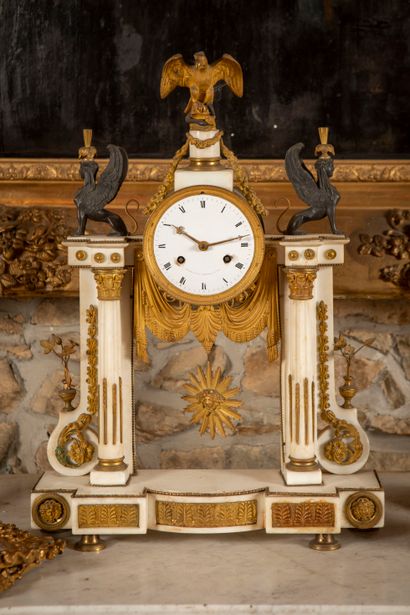 
Portico clock in white marble, the white...