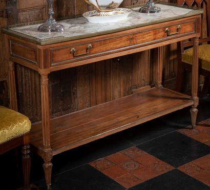 
Mahogany and mahogany veneer console table...