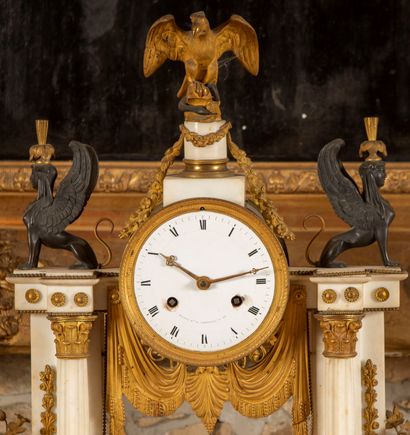 
Portico clock in white marble, the white...