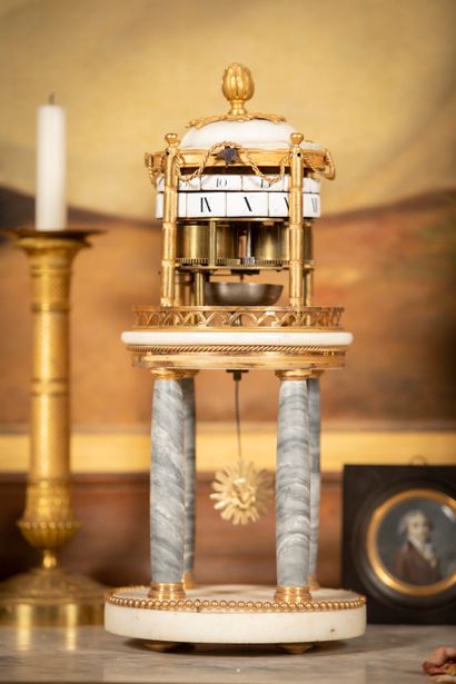 
Portico clock with four columns in white...