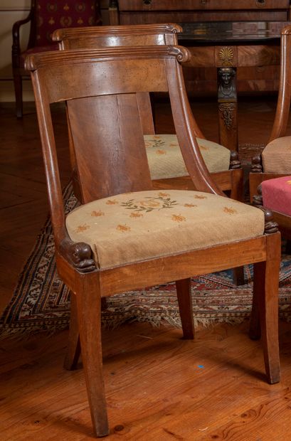 
Suite of four mahogany and mahogany veneered...